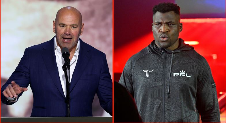 فرانسیس انگانو، مبارز و قهرمان سابق UFC و دینا وایت، رئیس UFC