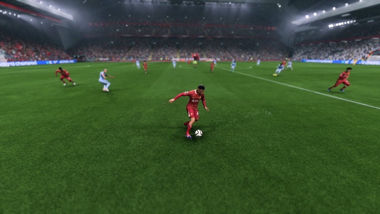 تصویری از بازی FC 25 با حضور بازیکنان لیورپول و منچسترسیتی