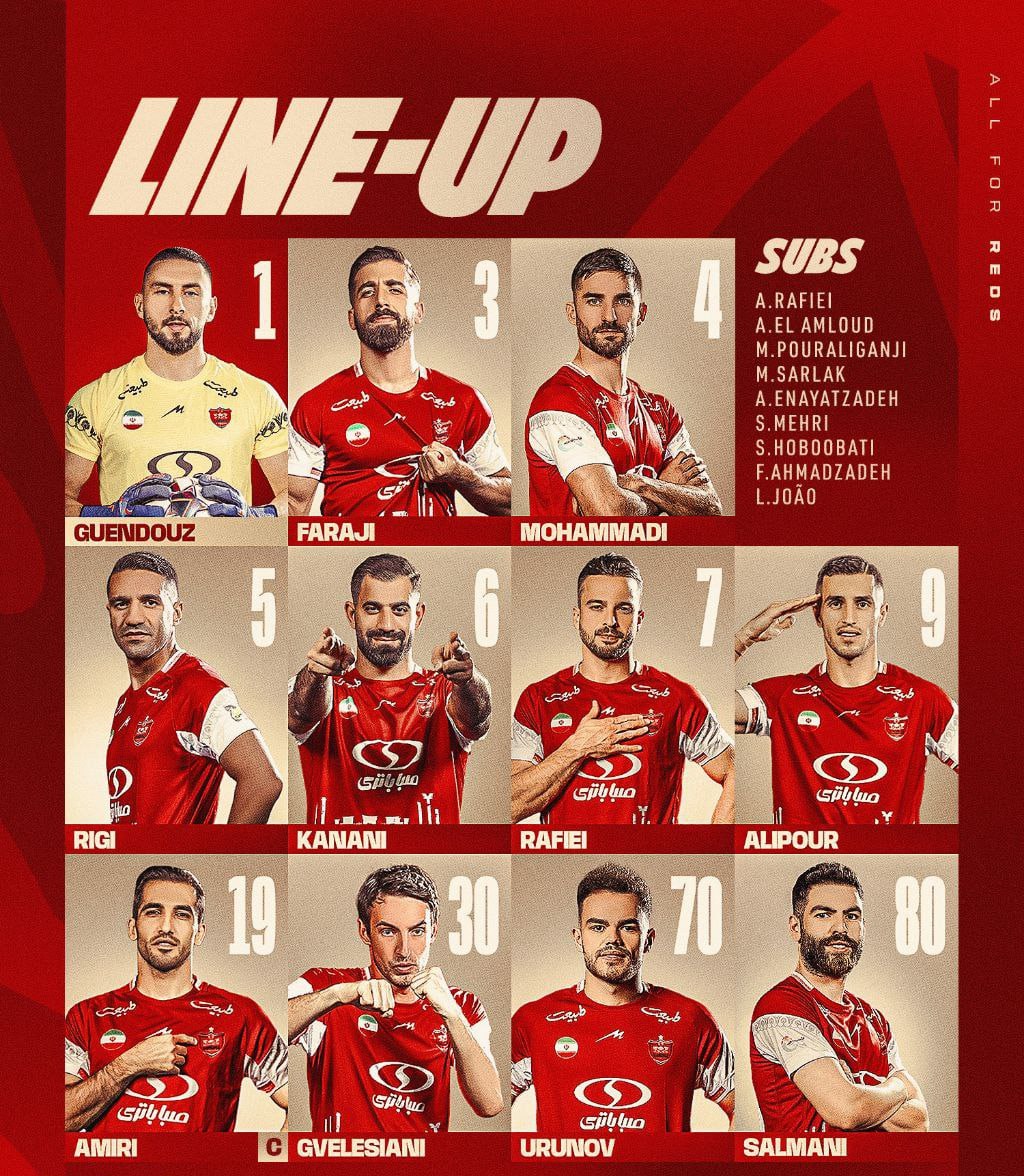 ترکیب پرسپولیس در هفته هفتم