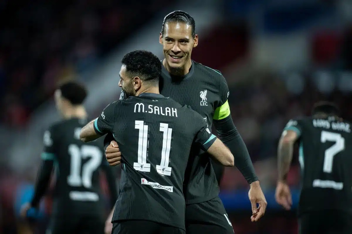 محمد صلاح و ویرجیل فن دایک در لیورپول