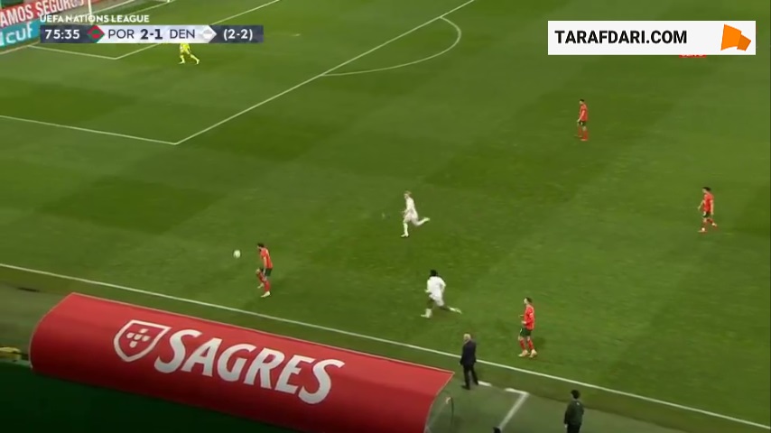 گل کریستین اریکسن به پرتغال (پرتغال 2-2 دانمارک)