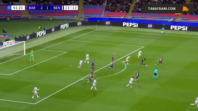 گل دوم رافینیا به بنفیکا (بارسلونا 3-1 بنفیکا)