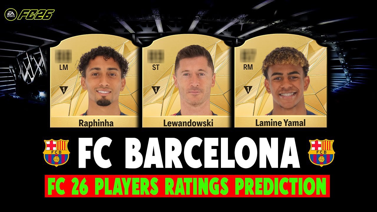 بارسلونا - EA FC 26 - ریتینگ بازیکنان - لامین یامال - پائو کوبارسی - رافینیا - روبرت لواندوفسکی - فیفا - بازی EA FC