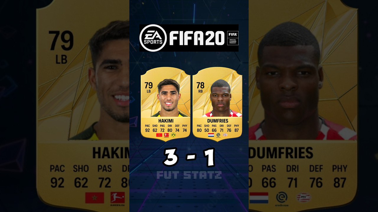 اشرف حکیمی – دنزل دومفریز – FIFA 20 – EA FC 25 – ریتینگ بازیکنان – مدافع راست – رئال مادرید – اینتر – پاری سن ژرمن