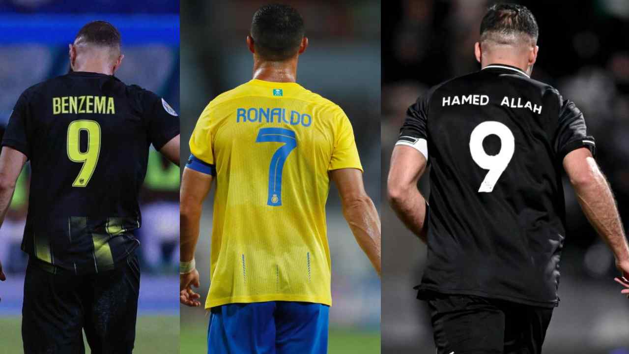 کریستیانو رونالدو، کریم بنزما و عبدالرزاق حمدالله- اللنصر- الاتحاد- الشباب- لیگ عربستان
