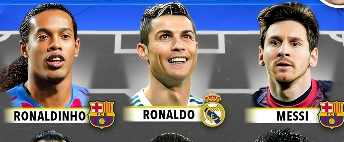تیم منتخب برترین حریفان ریو فردیناند با حضور لیونل مسی، کریستیانو رونالدو و رونالدینیو