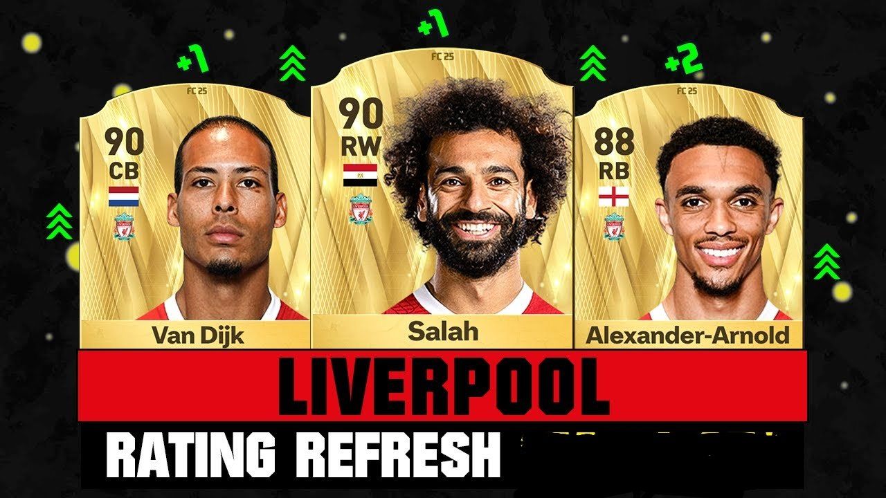 کارت فیفای احتمالی محمد صلاح، ترنت الکساندر آرنولد و ویرجیل فن دایک در بازی فیفا؛ EA FC 26؛ گیم
