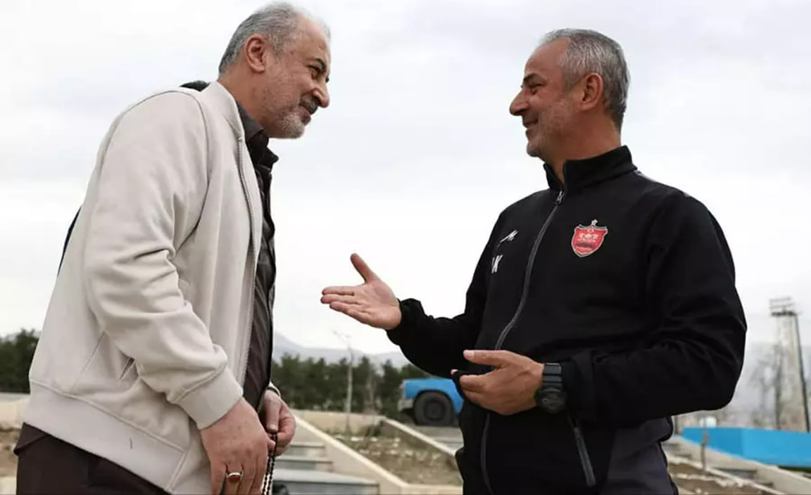 رضا درویش مدیرعامل باشگاه پرسپولیس - اسماعیل کارتال سرمربی پرسپولیس و سرمربی سابق فنرباغچه