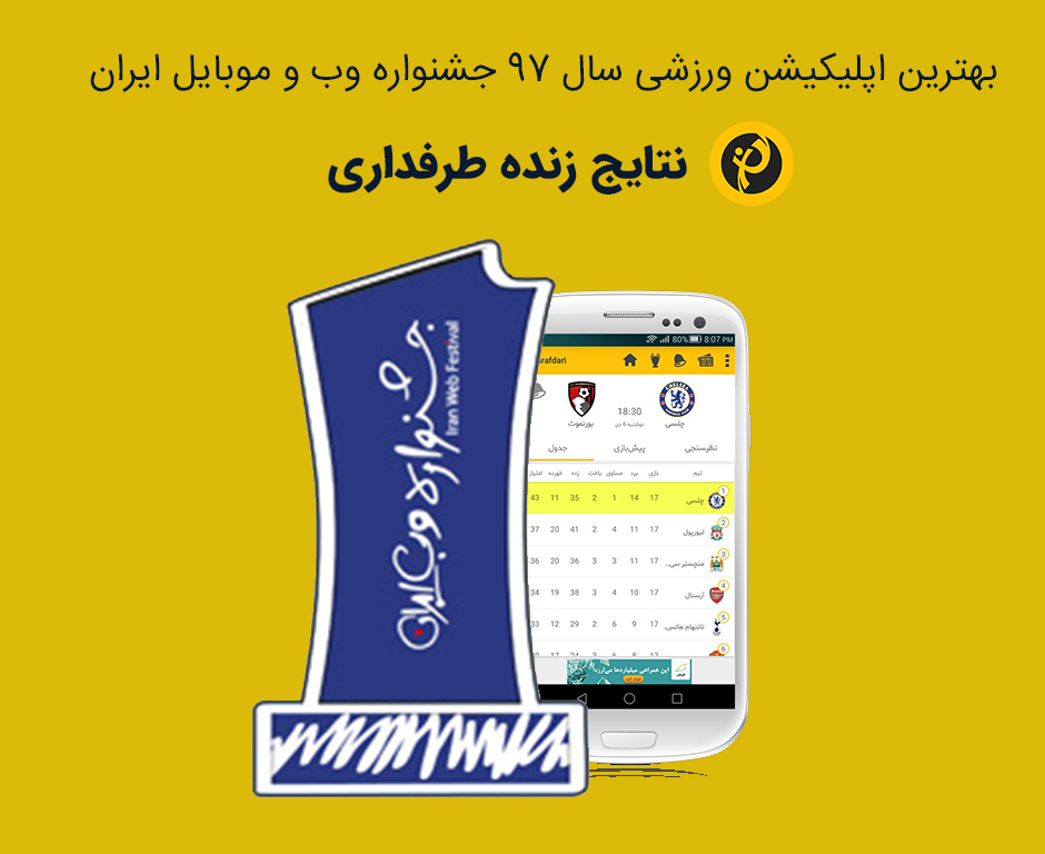 اپلیکیشن "نتایج زنده طرفداری" به عنوان بهترین اپلیکیشن ورزشی سال 97 انتخاب شد