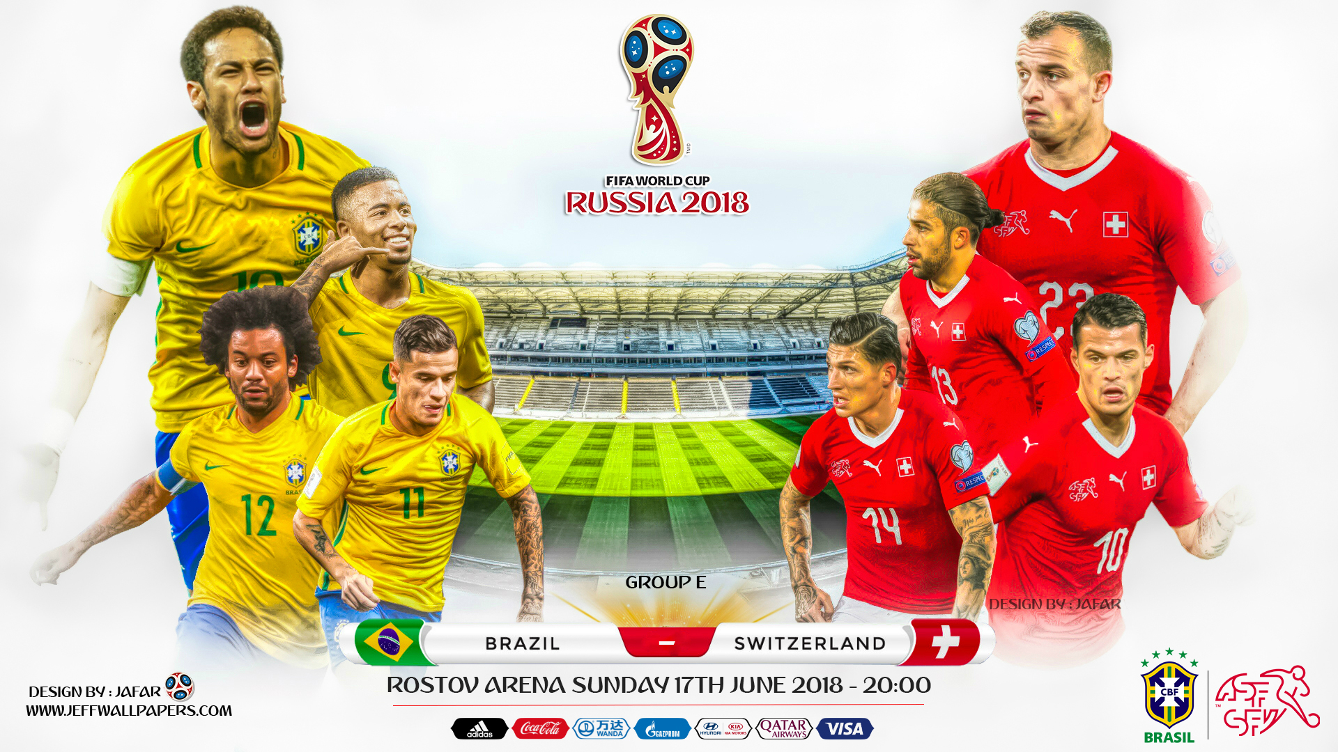 والپیپر شماره 979 ) برزیل  VS  سوئیس  -  جام جهانی 2018