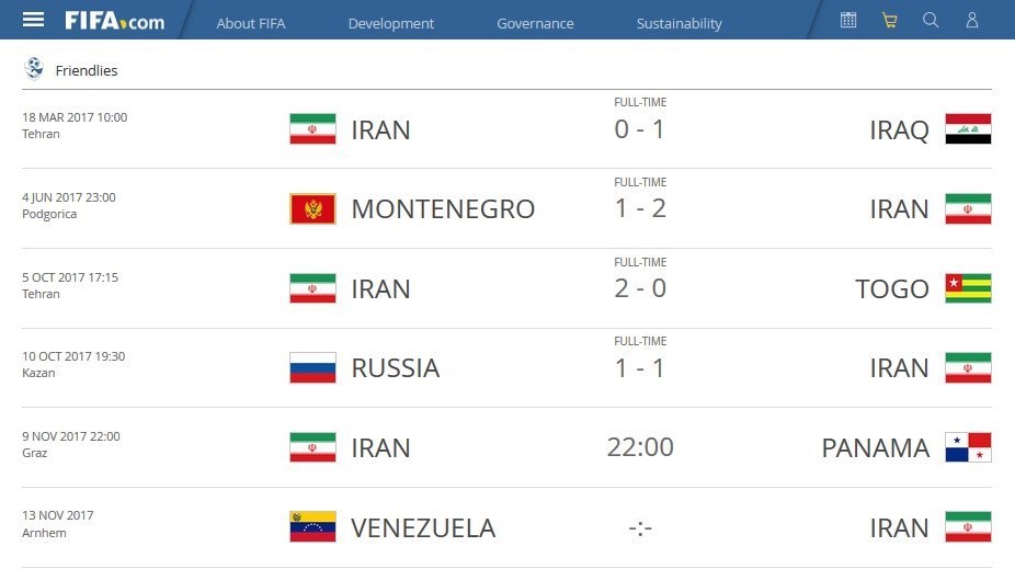 تقویم رسمی فیفا تقویم رسمی فیفا