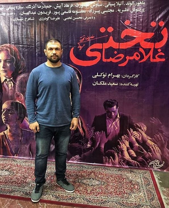 کمیل قاسمی در اکران فیلم تختی