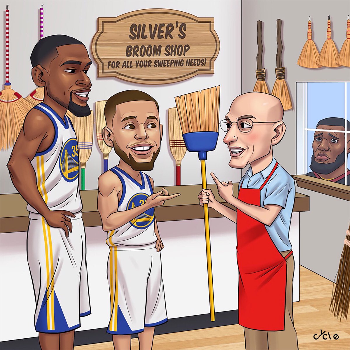 کلیولند کاوالیرز-گلدن استیت وریرز-پلی آف NBA-فینال NBA-لیگ NBA-استیو کر-آدام سیلور-کوین دورانت-استفن کری-لبران جیمز