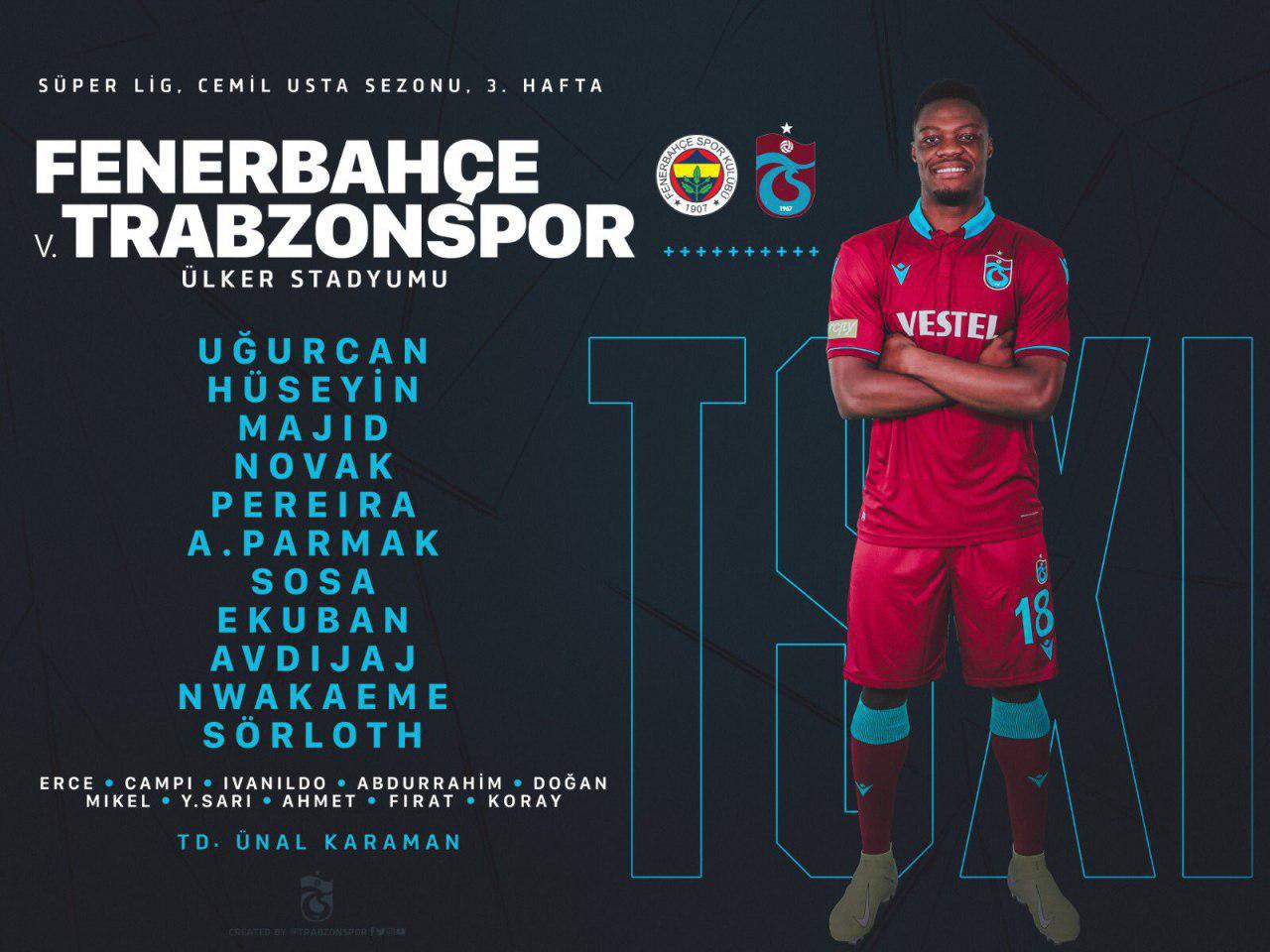 ترکیب ترابزون -trabzoan line up