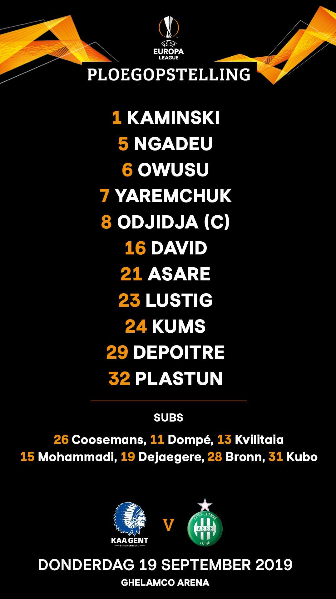 ترکیب خنت-gent line up