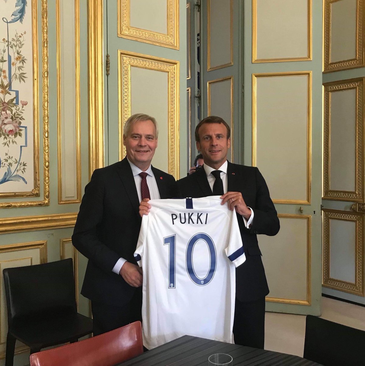 Emmanuel Macron-تیمو پوکی-فنلاند-Teemu Pukki