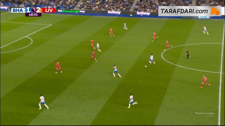 گل کائورو میتوما به لیورپول (برایتون 2-2 لیورپول)