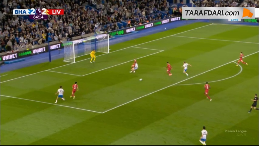 گل جک هینشلوود به لیورپول (برایتون 3-2 لیورپول)
