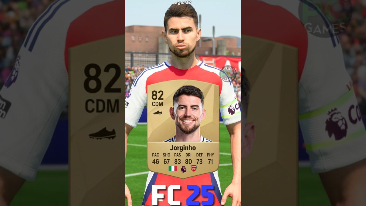 ریتینگ جورجینیو EA FC - جورجینیو آرسنال - مقایسه چهره بازیکنان فیفا - ریتینگ بازیکنان فیفا 2025 - تاریخچه جورجینیو - بازیکنان ایتالیا در فیفا - evolution جورجینیو - fifa evolution بازیکنان