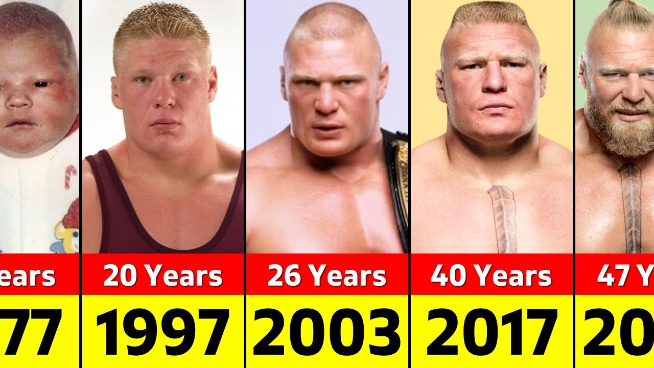عکسهای براک لزنر از 1 تا 47 سالگی - تحول بدنی براک لزنر - براک لزنر WWE UFC - Brock Lesnar before after - سیر تحول ستارههای کشتی کج - عکسهای قدیمی براک لزنر
