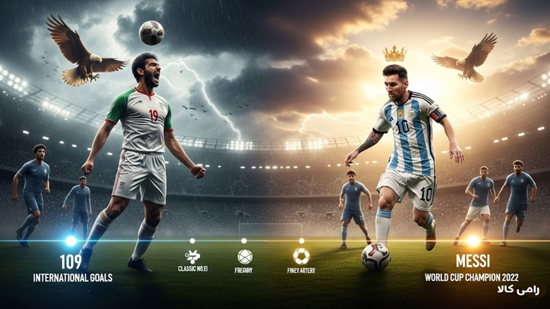 مقایسه علی دایی و لیونل مسی از نگاه داده های هوش مصنوعی ?⚽️