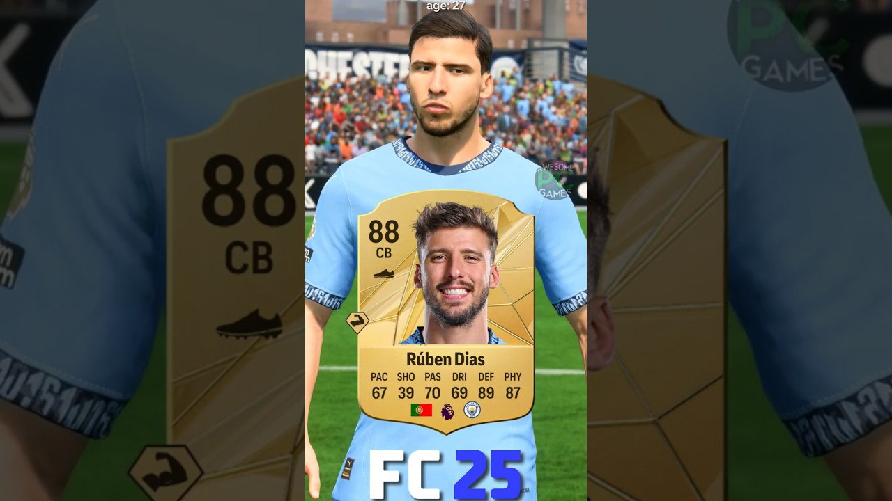روبن دیاز – FIFA 18 – EA FC 25 – مقایسه ریتینگ – تغییرات چهره در فیفا – منچسترسیتی