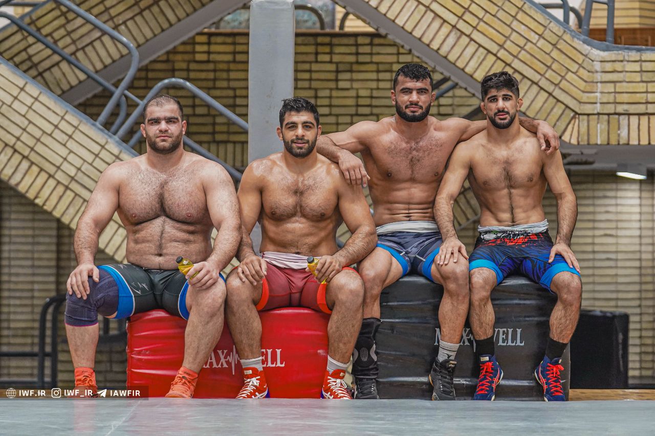 سعید اسماعیلی-هادی ساروی-علیرضا مهمدی-امین میرزازاده-تمرین تیم ملی کشتی فرنگی