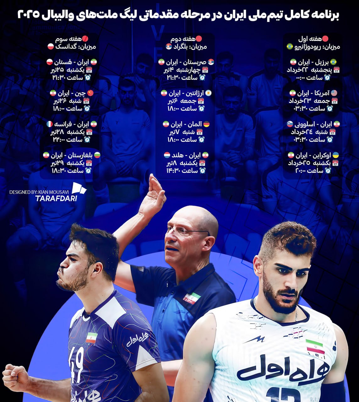 برنامه تیم ملی والیبال در لیگ ملتها