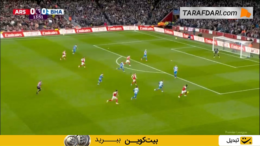 گل زیبای مارتین اودگارد به برایتون (آرسنال 1-0 برایتون) 