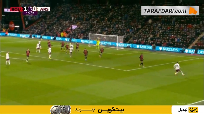اشتباهش را خیلی زود جبران کرد! گل گابریل به بورنموث (بورنموث 1-1 آرسنال) 