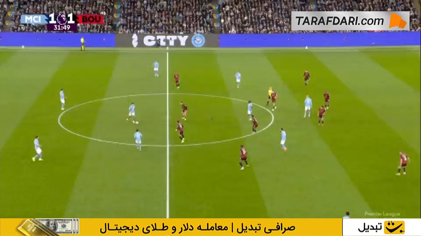 گل دوم ارلینگ هالند به بورنموث روی پاس گل دوم شرکی (منچسترسیتی 2-1 بورنموث)