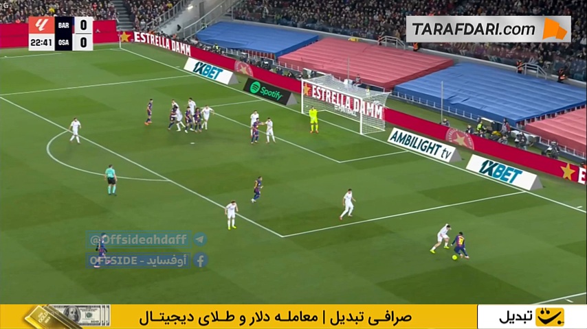 پاس دیدنی رشفورد سوخت! رد شدن گل فران تورس مقابل اوساسونا (بارسلونا 0-0 اوساسونا)