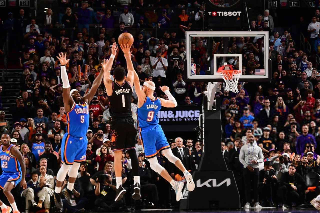 بسکتبال NBA - دوین بوکر - فینیکس سانز - اوکلاهماسیتی تاندر