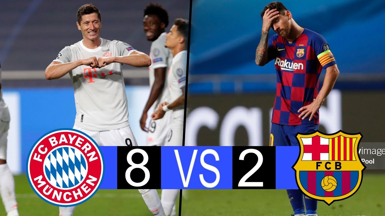 بایرن مونیخ 8-2 بارسلونا - لیونل مسی - روبرت لواندوفسکی