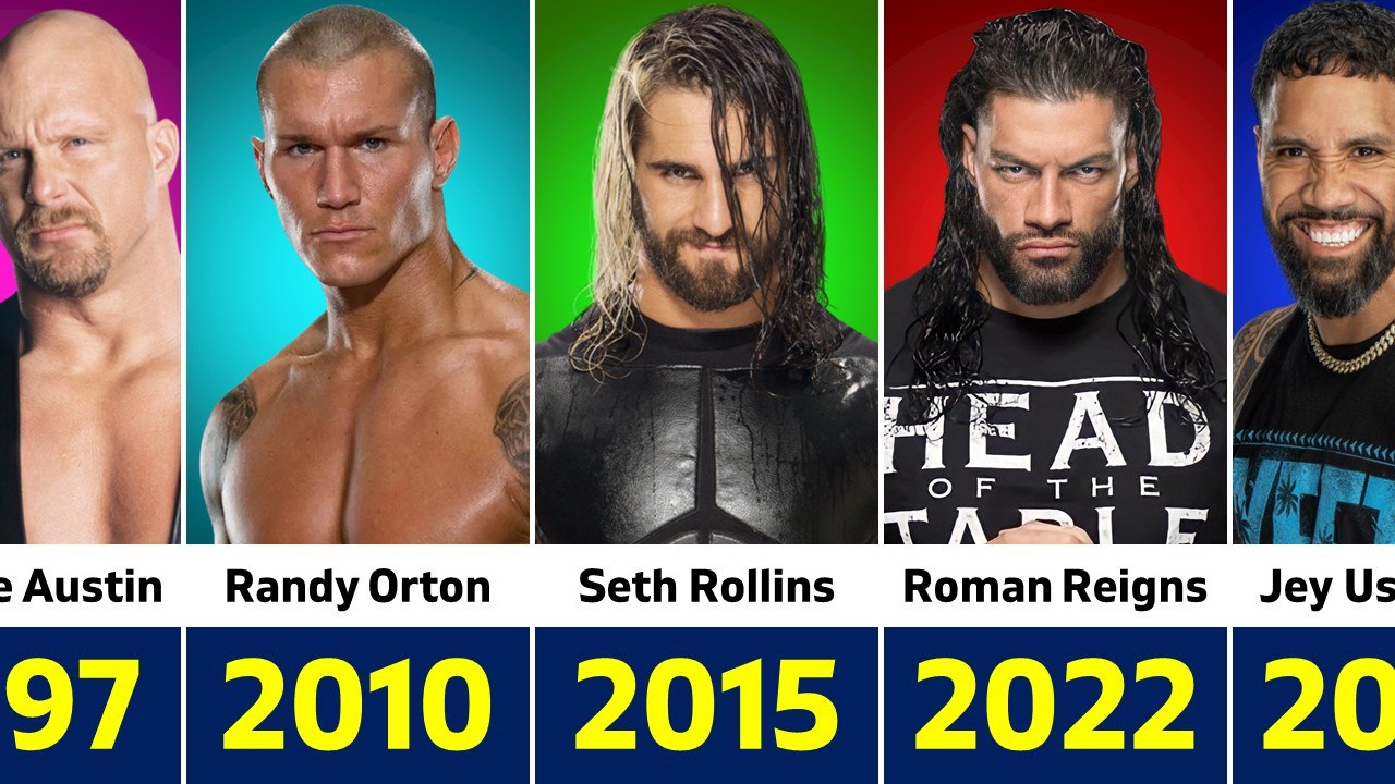 کشتی‌گیران WWE - رومن رینز - جی اوسو - سث رالینز - رندی اورتون - استون کلد استیو آستین