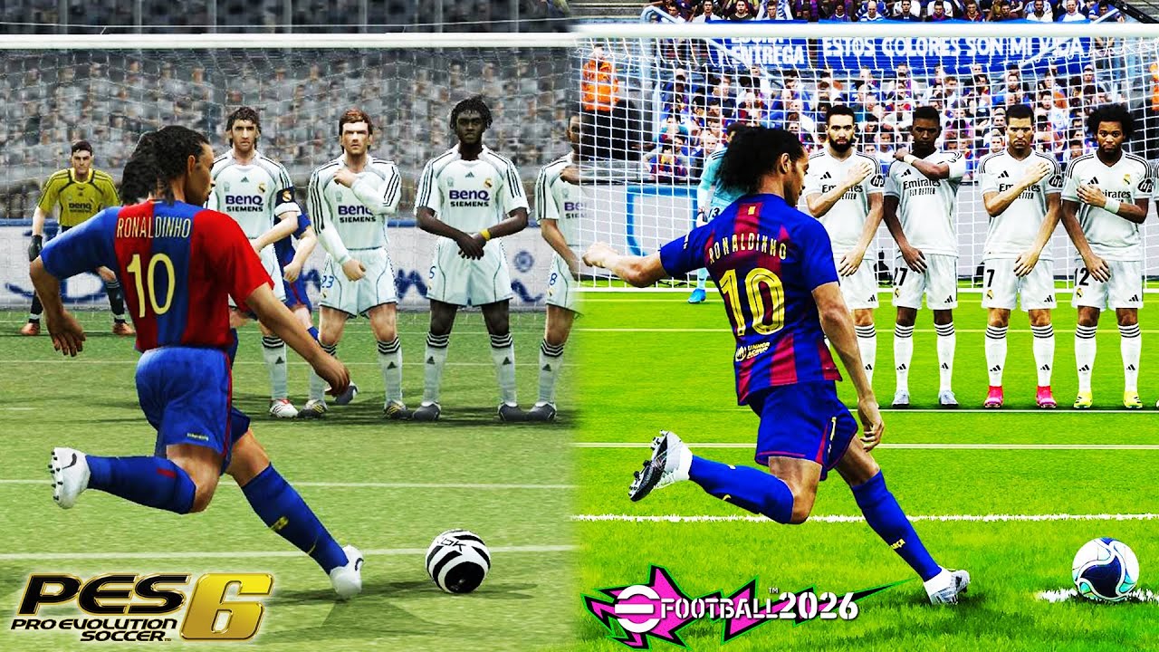 ضربات آزاد از PES 6 تا eFootball 2026