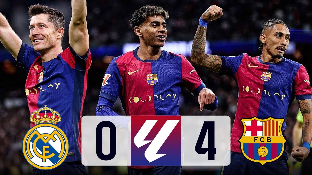 رئال مادرید 0-4 بارسلونا - رافینیا - روبرت لواندوفسکی - لامین یامال - ال کلاسیکو