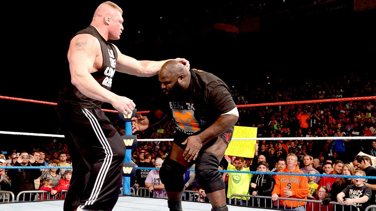 براک لزنر و مارک هنری، ستارگان کشتی کج و WWE در شوی ماندی نایت راو