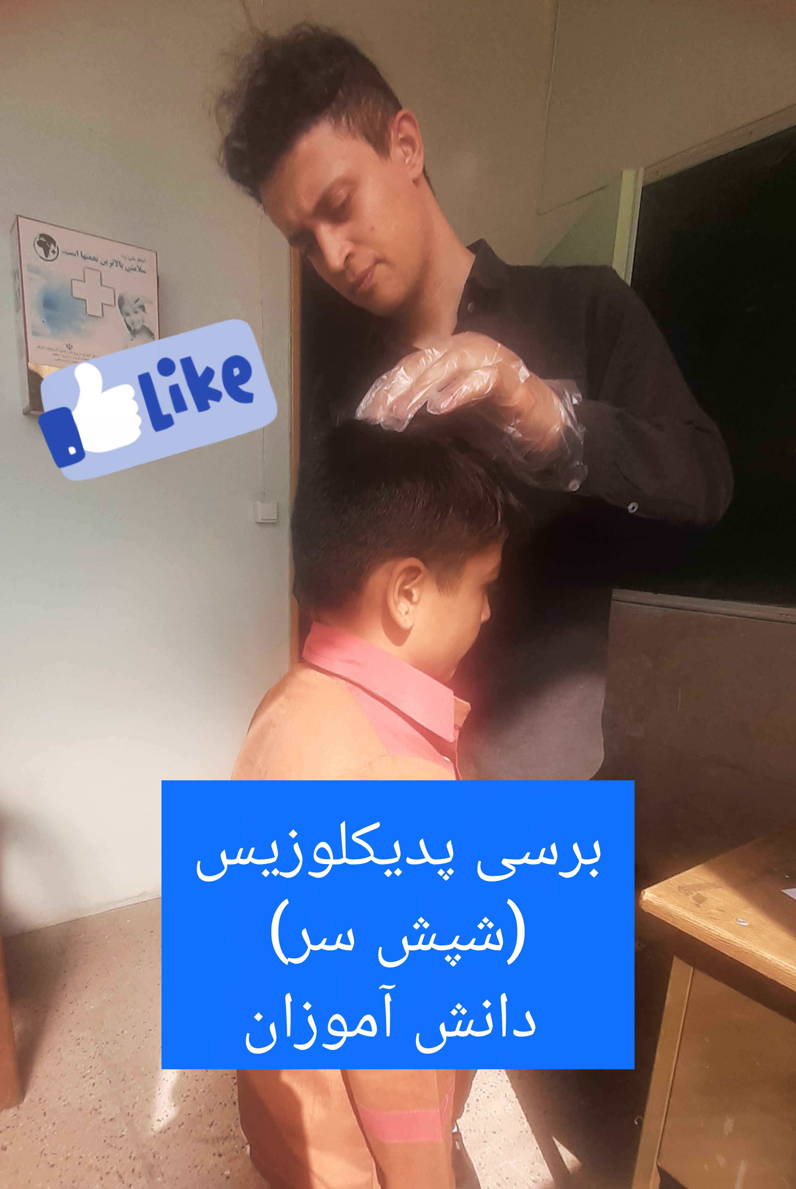 برسی پدیکلوزیس ( شپش موی سر ) دانش آموزان مربی بهداشت مدرسه مسعود بگ زاده