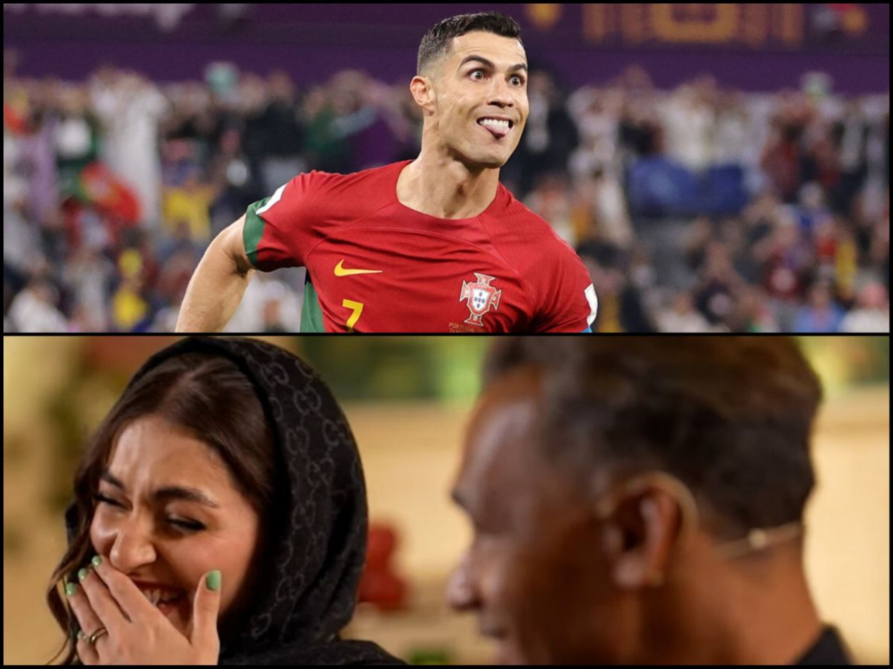 عکس از کریستیانو رونالدو و تیم ملی پرتغال در جام جهانی ۲۰۲۲ و ژوزه مورایس و شیدا مقصودلو در سپاهان ۱۴۰۳