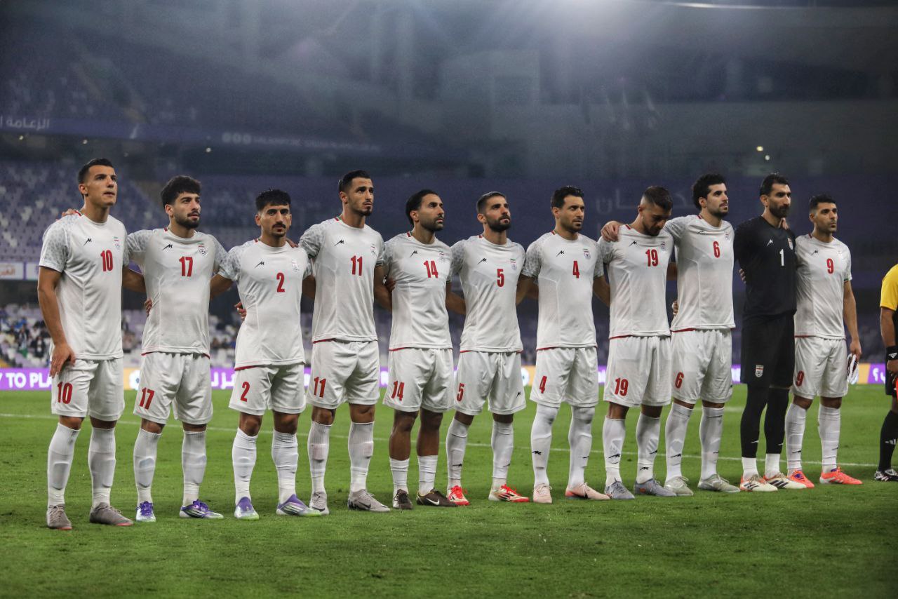 عکس از تیم ملی ایران پیش از آغاز بازی با ازبکستان