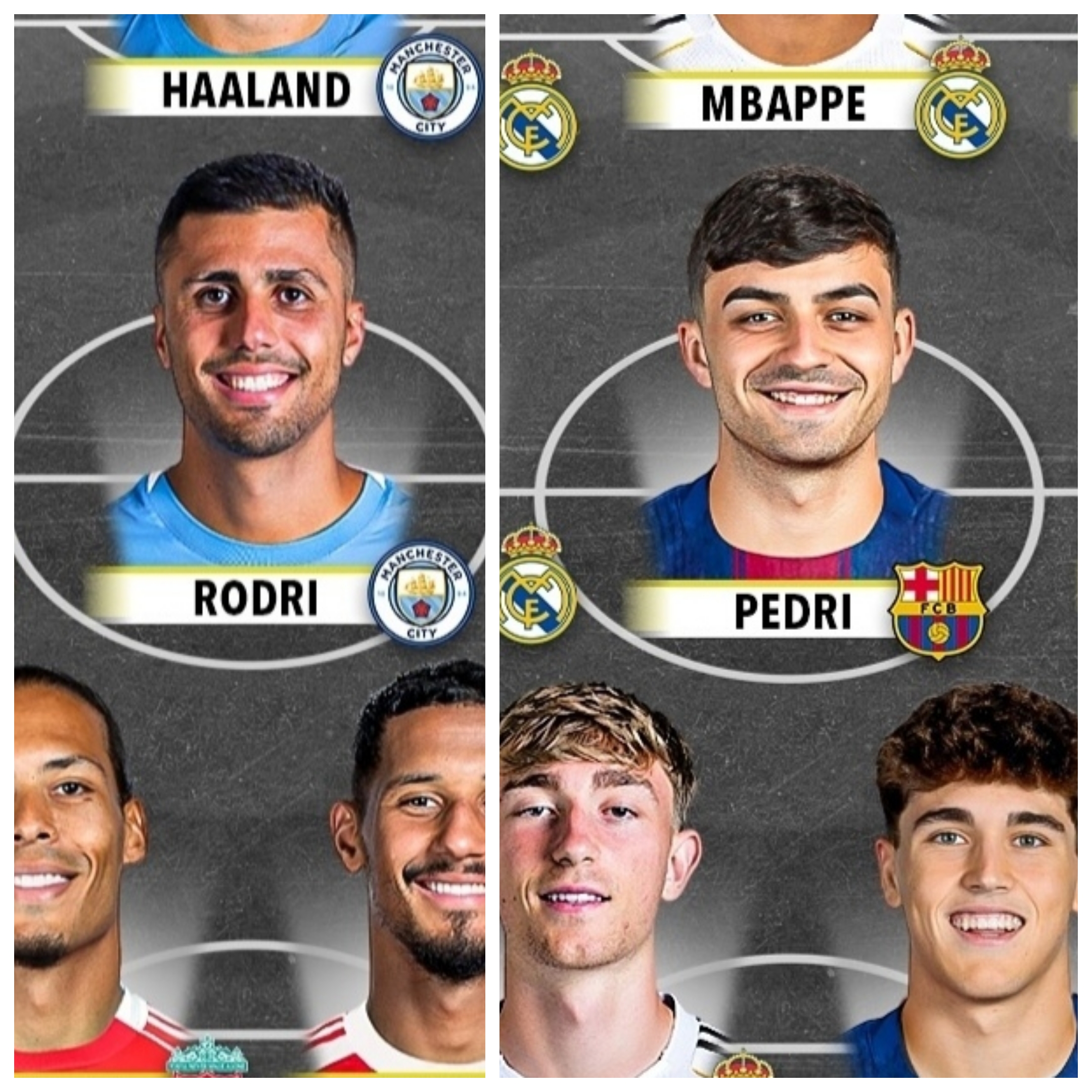 مقایسه ترکیب منتخب لالیگا و لیگ برتر انگلیس با حضور صلاح بالده و امباپه