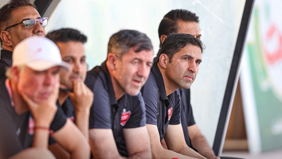 وحید هاشمیان سرمربی پرسپولیس تهران - کریم باقری مربی پرسپولیس - لیگ برتر ایران