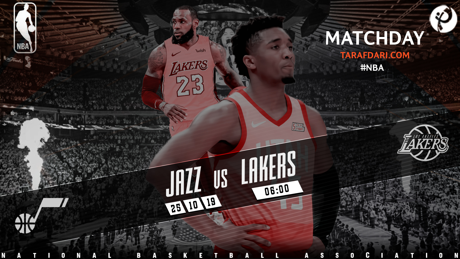 بسکتبال-لس آنجلس لیکرز-یوتاه جز-NBA Basketball