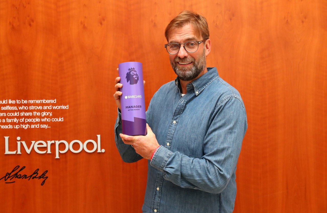 یورگن کلوپ-Jürgen Klopp-لیورپول-لیگ برتر انگلیس-انگلیس-بهترین مربی ماه لیگ برتر-اوله گونار سولسشر-نایجل پیرسون