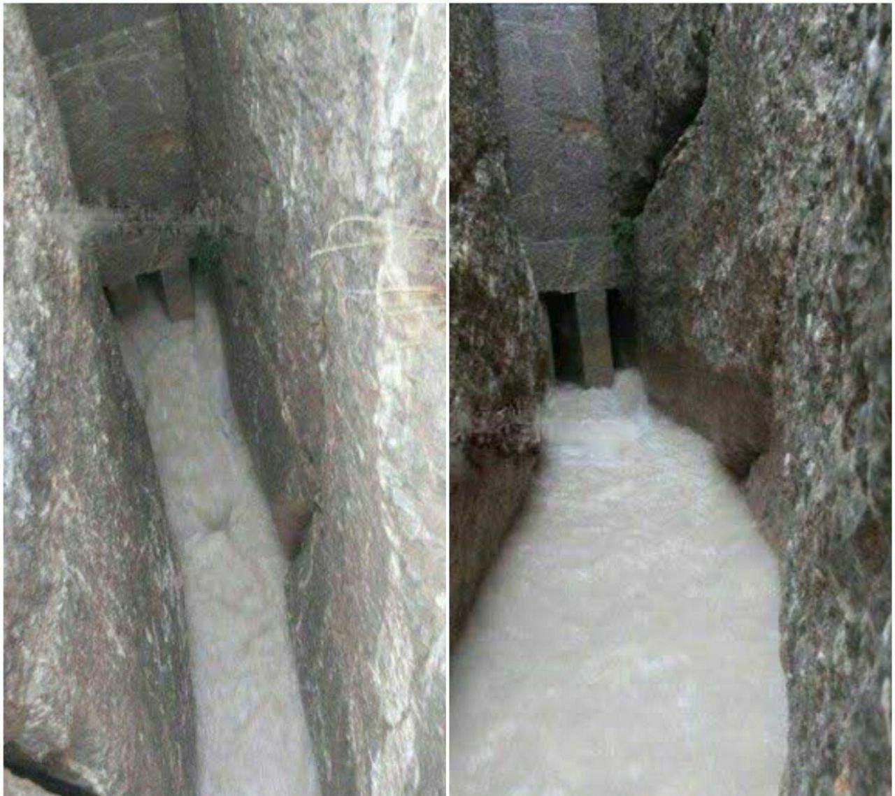 سیلاب در حال خروج از کانالهای زیرزمینی تخت جمشید #مهندسی در سال ۵۱۸ قبل از میلاد ?