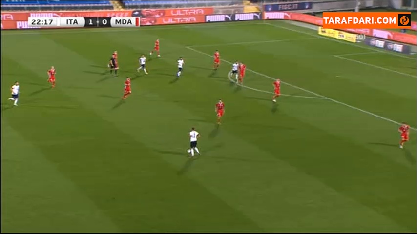 گل فرانچسکو کاپوتو به مولداوی (ایتالیا 2-0 مولداوی)