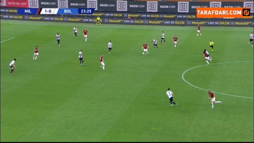 گل هاکان چالهان اوعلو به بولونیا (میلان 2-0 بولونیا) 