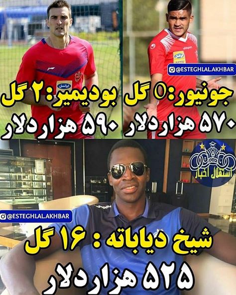 نوش جونت شیخ،هرچی پول میگیری از شیر مادر واست حلال تر????? آقای گل لیگه خیلی بیشتر اینچیزا لیاقتشه . هرجی بگیری کمه واقعا یه سر گردن از همه بالاتری??