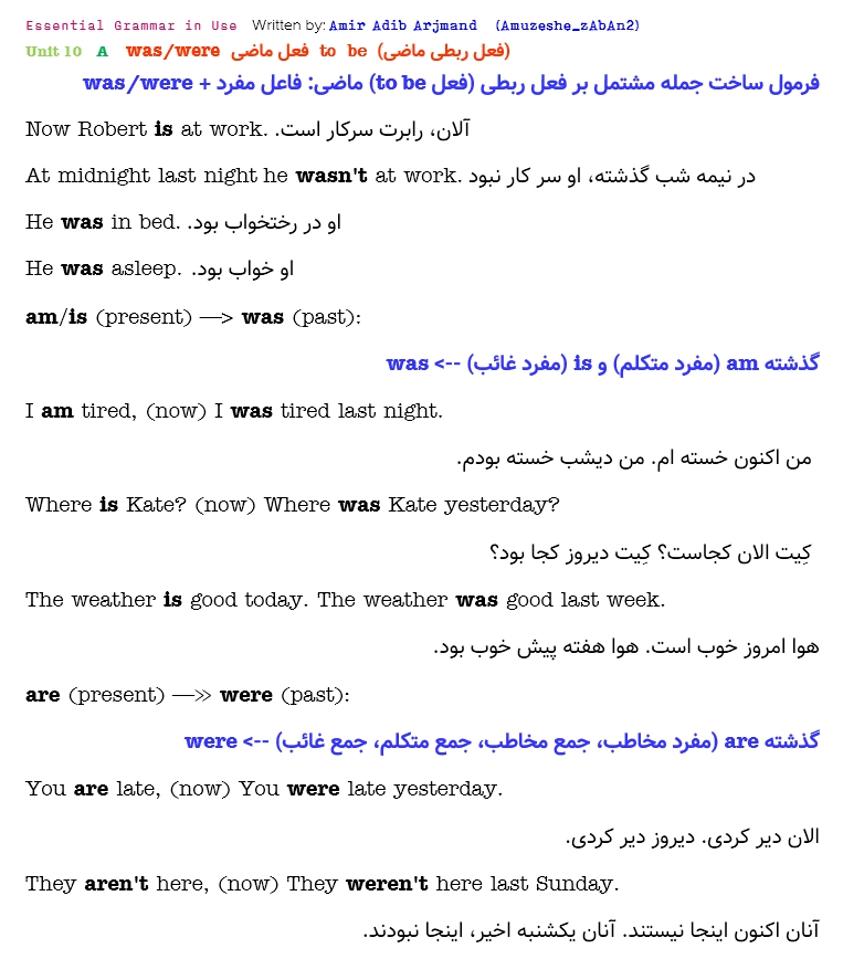  تدریس کتاب گرامر Essential Grammar in Use درس دهم بخش اول